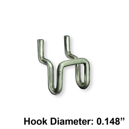 AZAR DISPLAYS 1.125"W x 0.5"D x 0.75"H Metal U-Hook: 0.148" Dia., PK20 700020